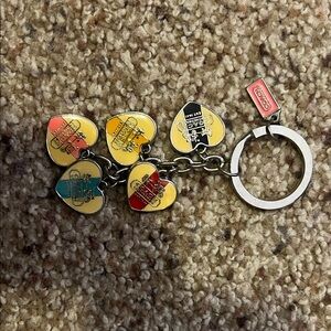 Coach Multicolor Heart Keyring